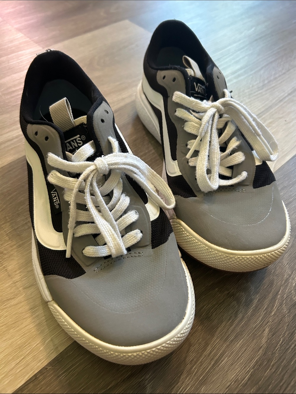 Vans Black, Gray & White Low-Top Skate Sneakers